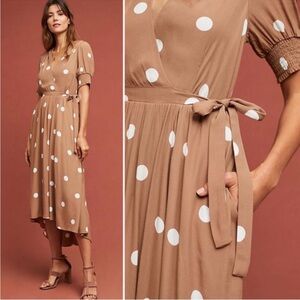 Maeve Anthropologie Bernice polka dot midi dress